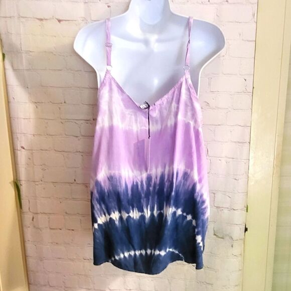 NWT Michael Stars "Kelsey" Tie Dye  Spaghetti Strap Cami Top sz.Large MSRP $118 - Picture 4 of 7